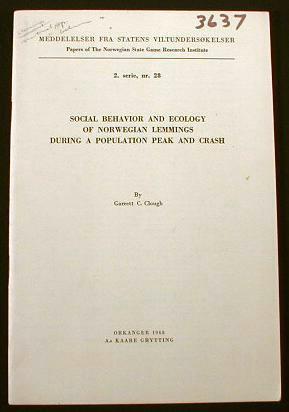 Image for Social Behavior and Ecology of Norwegian Lemmings During a Population Peak and Crash