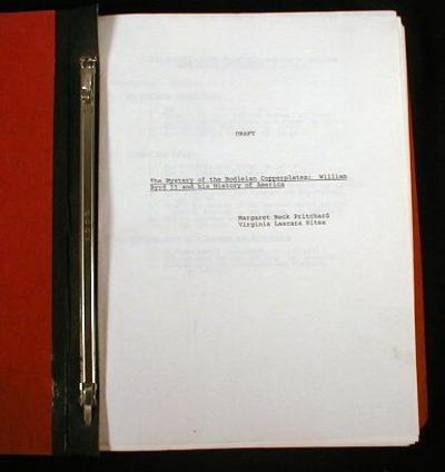 Image for Original Draft Manuscript for William Byrd II and His Lost History : Engravings of the Americas. Working Title: The Mystery of the Bodleian Copperplates : William Byrd II and His History of America