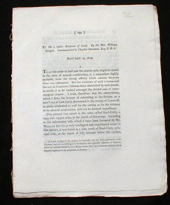 Image for On a Native Arseniate of Lead. Communicated By Charles Hatchett