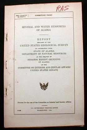 Image for Mineral and Water Resources of Alaska